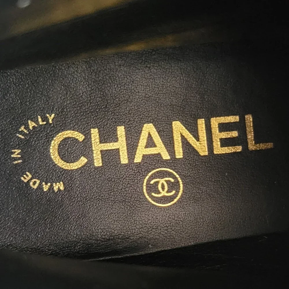 NEW-Chanel Velvet Ankle Combat Boots Size 37